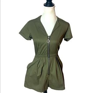 Wild Fable Army Green Utility Romper XS